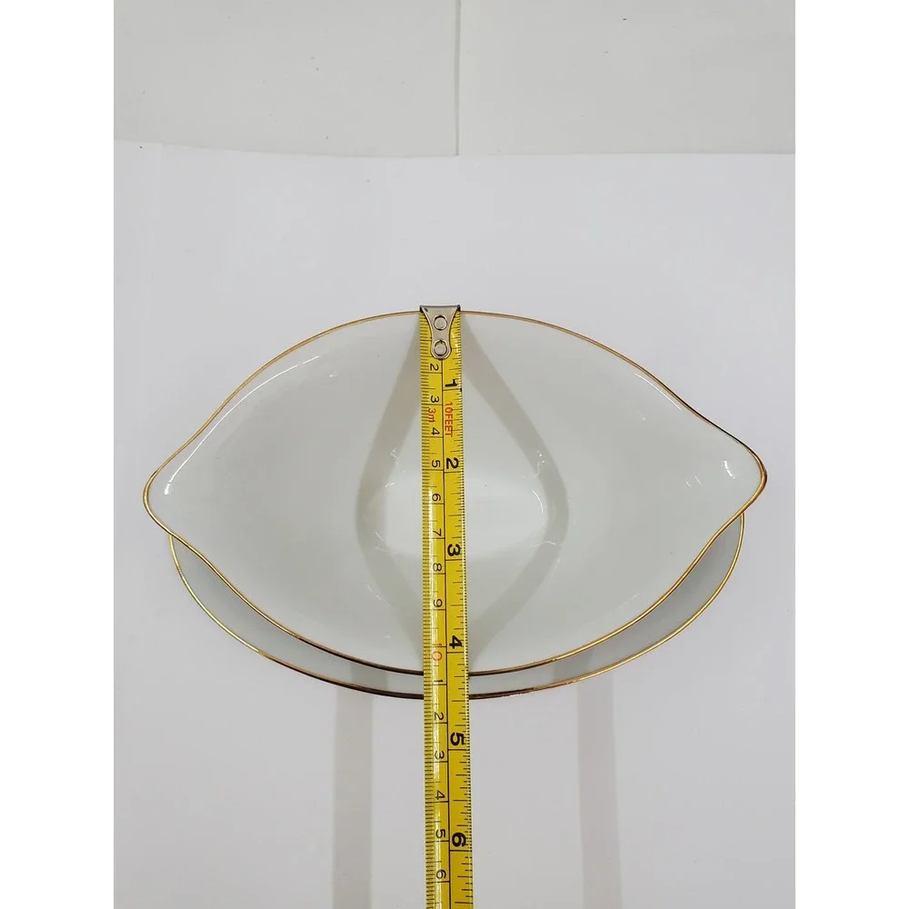 Johann Seltmann Vohenstrauss Bavaria Gravy Boat Attached Plate Blue Gold Trim
